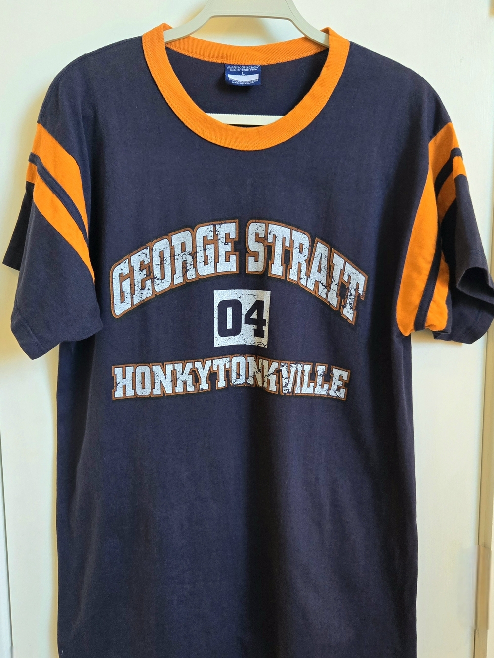 Vintage George Strait 'Honkytonkville 04' Concert Navy & Orange Tee